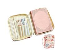 Bolsas para Biblia, bolsa de la Biblia con estampado de flores, bolsa grande con cremallera, 7.99 x 9.84 x 3.03 pulgadas, organizador de bolsillo protector, estuche de libros de escritura sagrada para