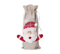 Bolsas para botellas de vino - Fundas para botellas de vino con cordón, bolsas de regalo con diseño de alce, reutilizables, fundas festivas con lindo Papá Noel | Bien hecho creativo