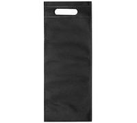 Bolsas para Botellas de vinos Material Non-Woven. Lote de 10 Bolsas Negras de Vino para Bodas, bautizos y comuniones. Bolsas Regalo. Bolsas Clientes Tienda (Negro, 10)