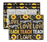 Bolsas para carpetas, 3 anillas, 2 bolsas de almacenamiento transparentes impermeables con ventana, organizador de papelería de regreso a clases, enseña el amor, inspira al profesor, agradecimiento al