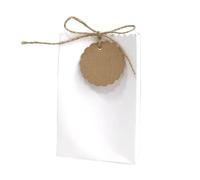 bolsas para chuches 10/20pcs Box Retro Candy Cookie Bag With Rope Wedding Birthday Party Supplies Christmas(White,10pcs)
