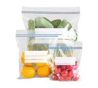 Bolsas para congelar alimentos 90 unidades bolsas de conservación reutilizables transparentes tamaño pequeño mediano grande con cierre hermético resistentes sin BPA ideales para frigorífico