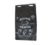 Bolsas para excrementos de perro con certificado ecológico, separables, color negro con impresión en blanco, 20 x 32 cm