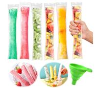 Bolsas para Helados, 200 Pack Bolsas Paleta Hielo con Embudo Verde, Snack casero Sano, Bolsas para Moldes de Helado, Bolsas Desechables para Paletas de Hielo para yogur, helados