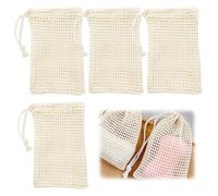 Bolsas para Jabon,4 Piezas Fundas de Jabón, Bolsita Jabon Solido - Bolsitas Exfoliantes para Jabón y Champú Sólido, 14cm x 9cm, Funda Jabon Solido, Bolsa de Jabón Eco-Friendly con Cuerda