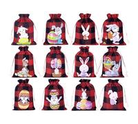 Bolsas para la de Pascua - Juego de 12 bolsas con diseño de conejitos | Bolsas hechas de yute - Para , bodas, bautizos, cumpleaños, invitados, vacaciones y Navidad
