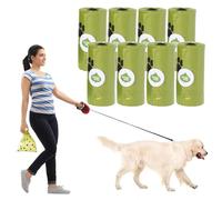 Bolsas para la recogida de excrementos de perros, dispensador a prueba de fugas de 120 cuentos | Bolsas para perros resistentes desgarro - para pasear al aire libre, viajes y limpieza