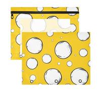 Bolsas para lápices, carpetas de bolsillo transparentes para cartas de papel A4, paquete de 2 unidades, suministros para estudiantes, suministros de aula, puntos circulares blancos sobre un fondo