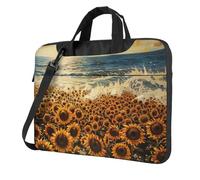 Bolsas para ordenador portátil con estampado de girasoles y mares, estilo único y elegante, Black, 14 inch