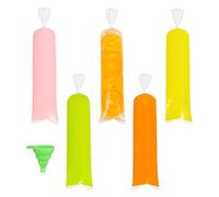 Bolsas Para Paletas Congeladas: Bolsitas Para Helado, Embudo De Silicona Para Rellenar | Bolsas De Calidad Alimentaria Para Moldes De Paletas Caseras Para Refrigerios Helados, Tubos Reutilizables Para