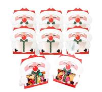 Bolsas para Regalos de Fiesta Navideña | 8 Piezas Contenedores Reutilizables Para Aperitivos De Papá Noel,Contenedores Para Golosinas Caramelos Y Galletas - Para Pasteles Galletas Cupcakes