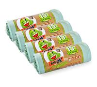 Bolsas para residuos biodegradables con asas - Para residuos húmedos y orgánicos o para recogida selectiva - Cantidad 60 bolsas de 50 x 60 - Capacidad 25 litros