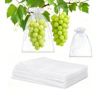 Bolsas para Uvas en Parra, 50 Piezas Bolsas Uvas Proteccion, Bolsas de Organza Uvas con Cordón, Bolsas Protectoras para Uvas Reutilizables, para Proteger contra Pájaros, Avispas y Otros Insectos (A)