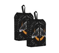 Bolsas para Zapatos Black and White Mystical Moth para Viajes, organizadores de Equipaje con temática de Animales místicos, Estuche para Zapatos con asa