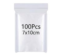 Bolsas pequeñas de plástico sellables de 7 x 10 cm, 100 bolsas de plástico transparentes con cierre hermético reutilizable, pequeñas bolsas de polietileno transparente para almacenamiento de cuentas,