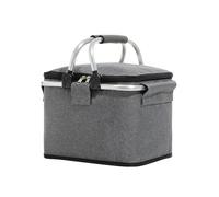 Bolsas Pizza Aisladas para Entrega, Bolsa Refrigeradora Portátil, Cesta De Almacenamiento Con Tapa Y Mango Resistente Uso Apto Para Picnic, Entrega Alimentos, Compras En El Mercado(Gray,28*23*20cm)