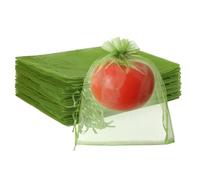 Bolsas protectoras para frutas - 100 bolsas de malla para frutas | Bolsas protectoras reutilizables 15 x 20 cm con cordón para huerto, arándano, mango, fresa, uva