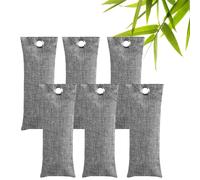 Bolsas purificadoras de aire, carbón activo, absorben olores de carbón de bambú (4 x 75 g), eliminador de olores natural perfecto para coche, cocina, habitación, armario, bolsas de carbón vegetal (6