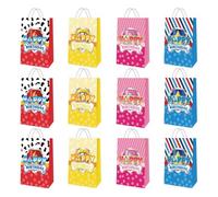 Bolsas Regalo Cumpleaños Infantil, 12 Piezas Bolsas de Regalo para Fiestas de Paw Dog Patrol, Dog Patrol Fiesta de Cumpleaños Infantil, Bolsas de Papel con Asas, Bolsas Caramelos para Navidad, Bodas