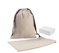 Bolsas Regalo de Muselina de Algodón Bolsa cosmética de lino y algodón for regalo con cordón, bolsa maquillaje muselina orgánico(300pcs logo bag,15X21CM_OTHER)