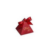 Bolsas Regalo de Muselina de Algodón Thank You Creative Bronzing Box Packaging Triangle Shape Wedding Candy Birthday Party Cosmetic(Red,10PCS_7.5X7.5X7.5CM)