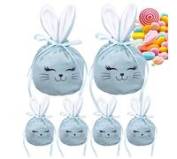 Bolsas regalo de Pascua | 6 piezas 12 x 10 cm reutilizables con cordón, bolsas de almacenamiento para de Pascua, ideal para familias adolescentes, escuela, oficina, aperitivos y joyas