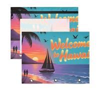 Bolsas resistentes para lápices, bolsillo de 3 anillos para carpeta de 3 anillos, paquete de 2 unidades, para profesores, oficina, bienvenido a Hawaii Sea