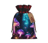 Bolsas reutilizables con cordón de regalo con estampado de hongos mágicos para vacaciones, cumpleaños, bodas, fiestas