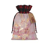 Bolsas reutilizables con cordón de regalo con textura de mármol rosa para vacaciones, cumpleaños, bodas, fiestas