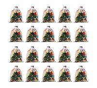 Bolsas reutilizables con cordón para fiestas, accesorios de embalaje, bolsas reutilizables para fiestas de Navidad