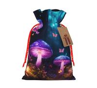 Bolsas reutilizables con cordón para regalo con estampado de hongos mágicos, regalos de fiesta, vacaciones, cumpleaños, bolsas ecológicas