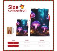 Bolsas reutilizables con cordón para regalo con estampado de hongos mágicos, regalos de fiesta, vacaciones, cumpleaños, bolsas ecológicas