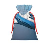 Bolsas reutilizables con cordón para regalo de aviones, regalos de fiesta, vacaciones, cumpleaños, bolsas ecológicas