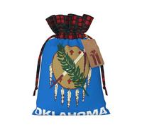 Bolsas reutilizables con cordón para regalo, diseño de bandera del estado de Oklahoma, para vacaciones, cumpleaños, bodas y fiestas
