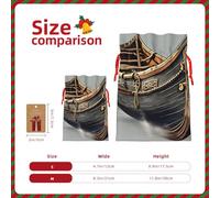 Bolsas reutilizables con cordón para regalo, diseño de barcos vikingos, regalos de fiesta, vacaciones, cumpleaños, bolsas ecológicas