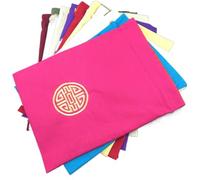 Bolsas reutilizables con cordón para zapatos de lino y algodón chino, para viajes, hogar, mujeres, bolsas de almacenamiento al por mayor, fundas bordadas finas para zapatos con forro, Colores mixtos