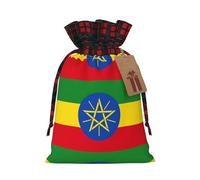 Bolsas reutilizables con estampado de bandera de Etiopía con cordón, celebraciones, vacaciones, cumpleaños, fiestas, regalos