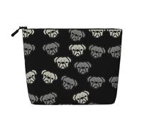Bolsas reutilizables con estampado de cabeza de bulldog americano, bolsa de aseo de viaje de gran capacidad, bolsas de maquillaje con cremallera
