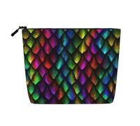 Bolsas reutilizables con estampado de escamas de dragón, bolsa de aseo de viaje de gran capacidad, bolsas de maquillaje con cremallera