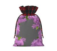 Bolsas reutilizables con estampado de flores lilas en flor para regalo, bolsas festivas con cordón, versátiles regalos de cumpleaños y bodas