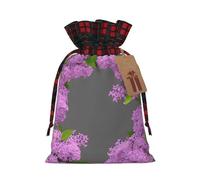 Bolsas reutilizables con estampado de flores lilas en flor para regalo, bolsas festivas con cordón, versátiles regalos de cumpleaños y bodas