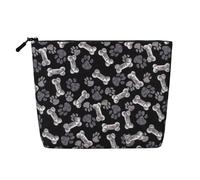 Bolsas reutilizables con estampado de huellas de perro, bolsa de aseo de viaje de gran capacidad, bolsas de maquillaje con cremallera