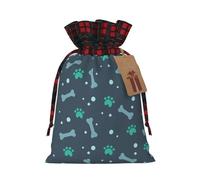 Bolsas reutilizables con estampado de huesos y garras de perro, con cordón, celebraciones, vacaciones, cumpleaños, fiestas, regalos