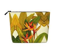 Bolsas reutilizables con estampado de pájaro del paraíso tropical, bolsa de aseo de viaje de gran capacidad, bolsas de maquillaje con cremallera