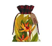 Bolsas reutilizables con estampado de pájaro tropical del paraíso, con cordón, celebraciones, vacaciones, cumpleaños, fiestas, regalos