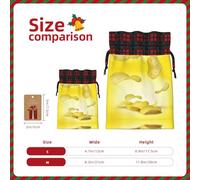 Bolsas reutilizables con estampado de papas fritas, bolsas festivas con cordón, versátiles regalos de cumpleaños y bodas