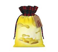 Bolsas reutilizables con estampado de papas fritas, bolsas festivas con cordón, versátiles regalos de cumpleaños y bodas