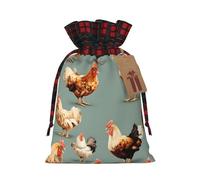 Bolsas reutilizables con estampado de pollo, bolsas con cordón, para cumpleaños, bodas, reuniones familiares
