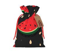 Bolsas reutilizables con estampado de sandía roja con cordón para regalo, regalos de fiesta, vacaciones, cumpleaños, bolsas ecológicas