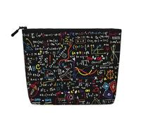 Bolsas reutilizables con impresión de fórmula matemática, bolsa de aseo de viaje de gran capacidad, bolsas de maquillaje con cremallera